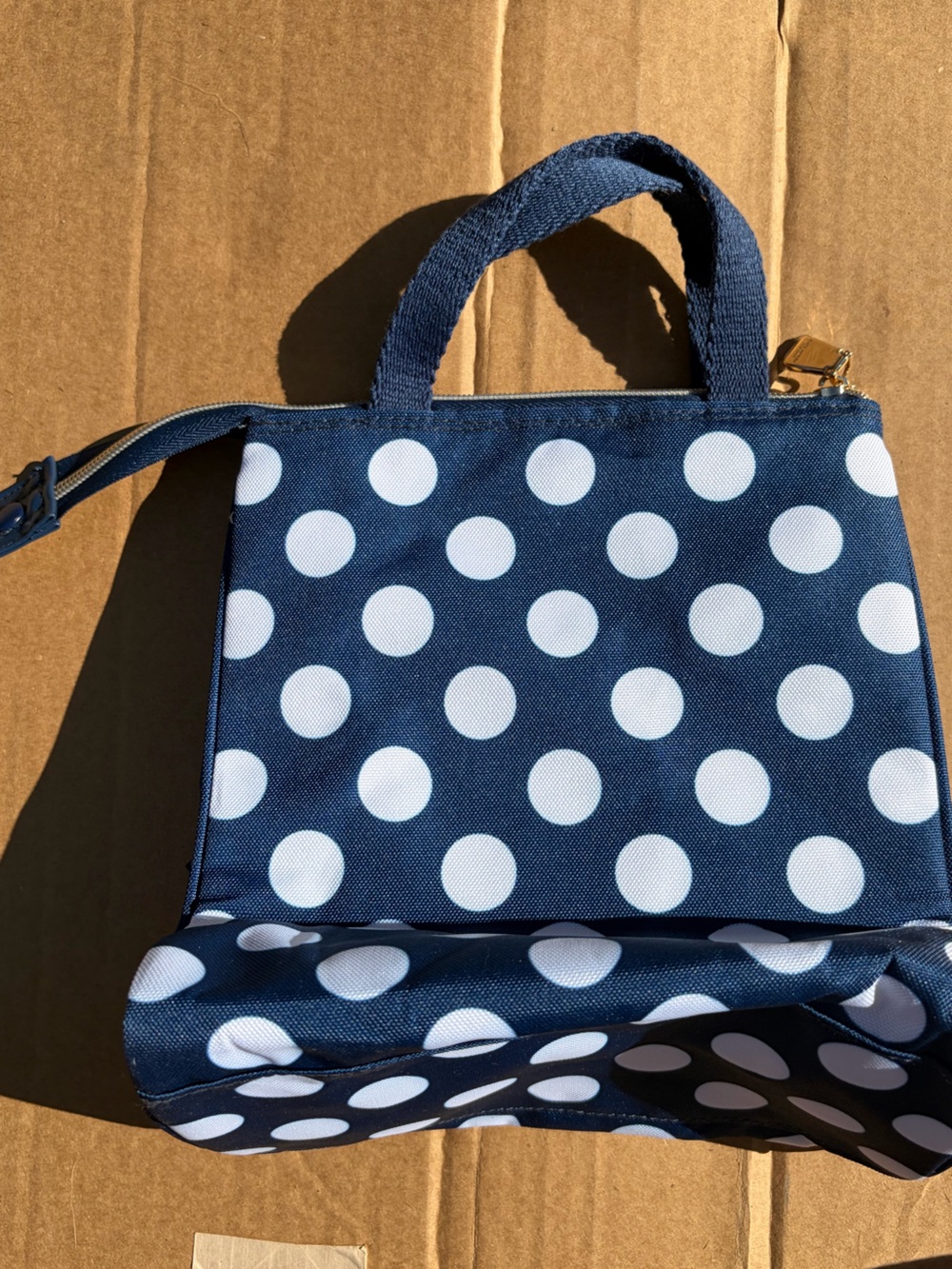kate spade Navy and White Polka Dot lunch Tote - Picture 2 of 3